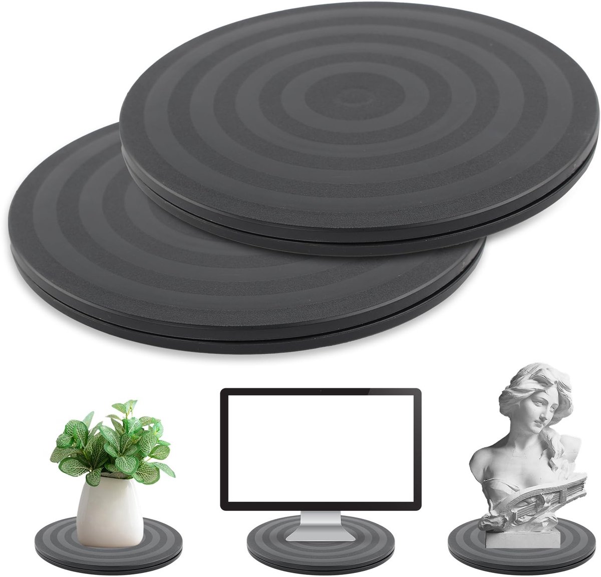NTHProducts - 360° Rotating Swivel Stand - Turntable - Heavy Duty - Rotating Platform - Geschikt voor TV en Monitor - 2 Stuks
