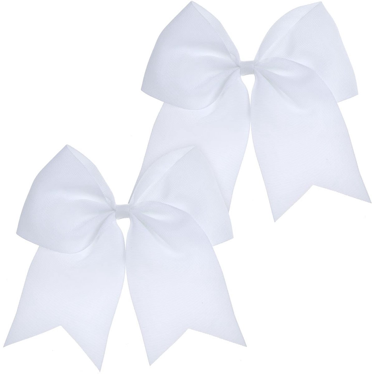 NTHProducts - Grote Haarstrik - Cheerleading Bows - 2 Stuks - 20 cm - Kinderen en Tieners - Wit