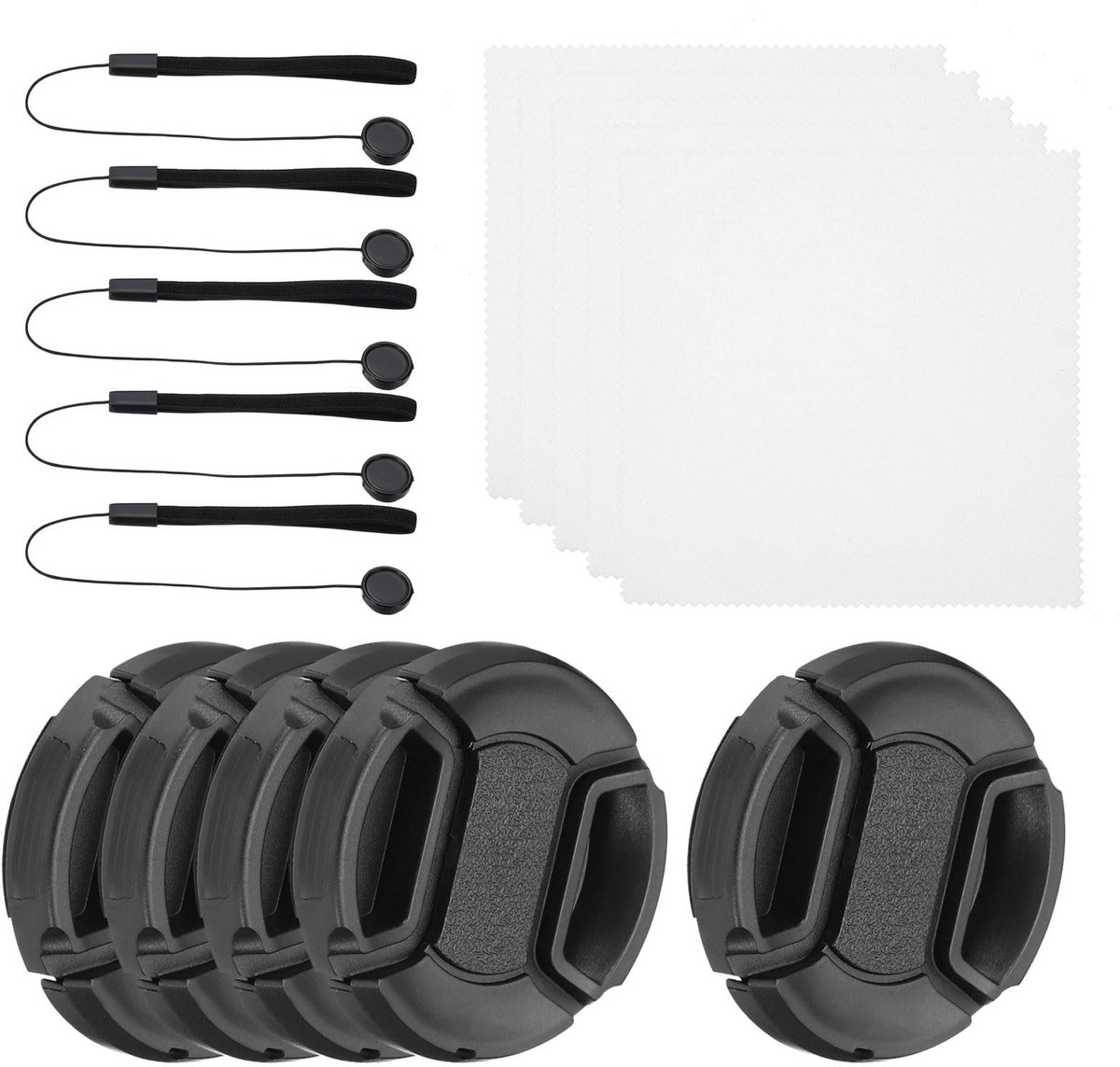 NTHProducts - Lens Cap Set - 39mm Lensdeksel - Bescherming tegen krassen - Zwart - Universeel - 5 stuks