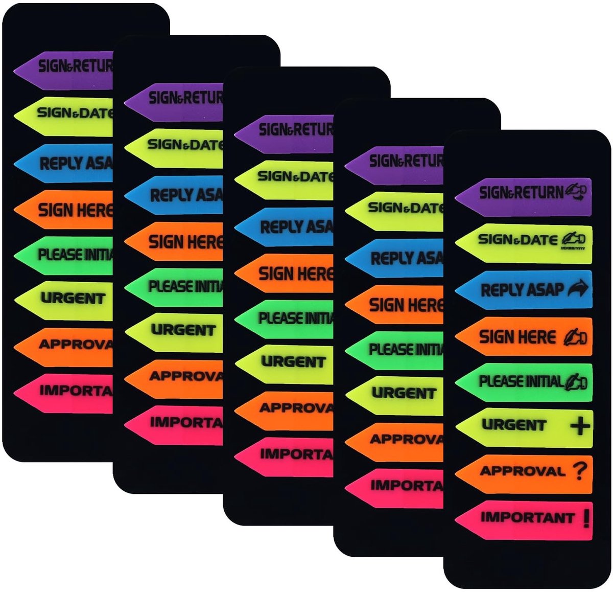 NTHProducts - Sign Here Tabs - Kleurrijke Stickers - 800 Stuks - Zelfklevende Labels - Documenten en Notebooks - Multicolor - Handig voor Thuis en Kantoor