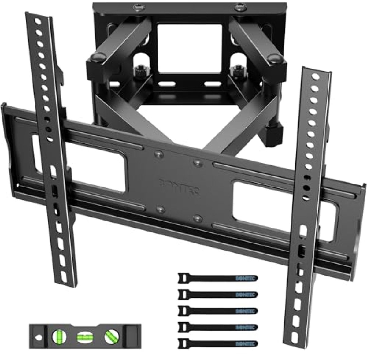 TV Beugel voor 23-70 inch Platte & Gebogen LCD LED Monitor tot 45 kg, Volledige Beweging Muurbeugel Schwenkbaar Kantelbaar, Max VESA 400x400mm