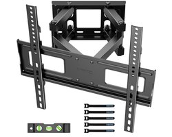 TV Beugel voor 23-70 inch Platte & Gebogen LCD LED Monitor tot 45 kg, Volledige Beweging Muurbeugel Schwenkbaar Kantelbaar, Max VESA 400x400mm