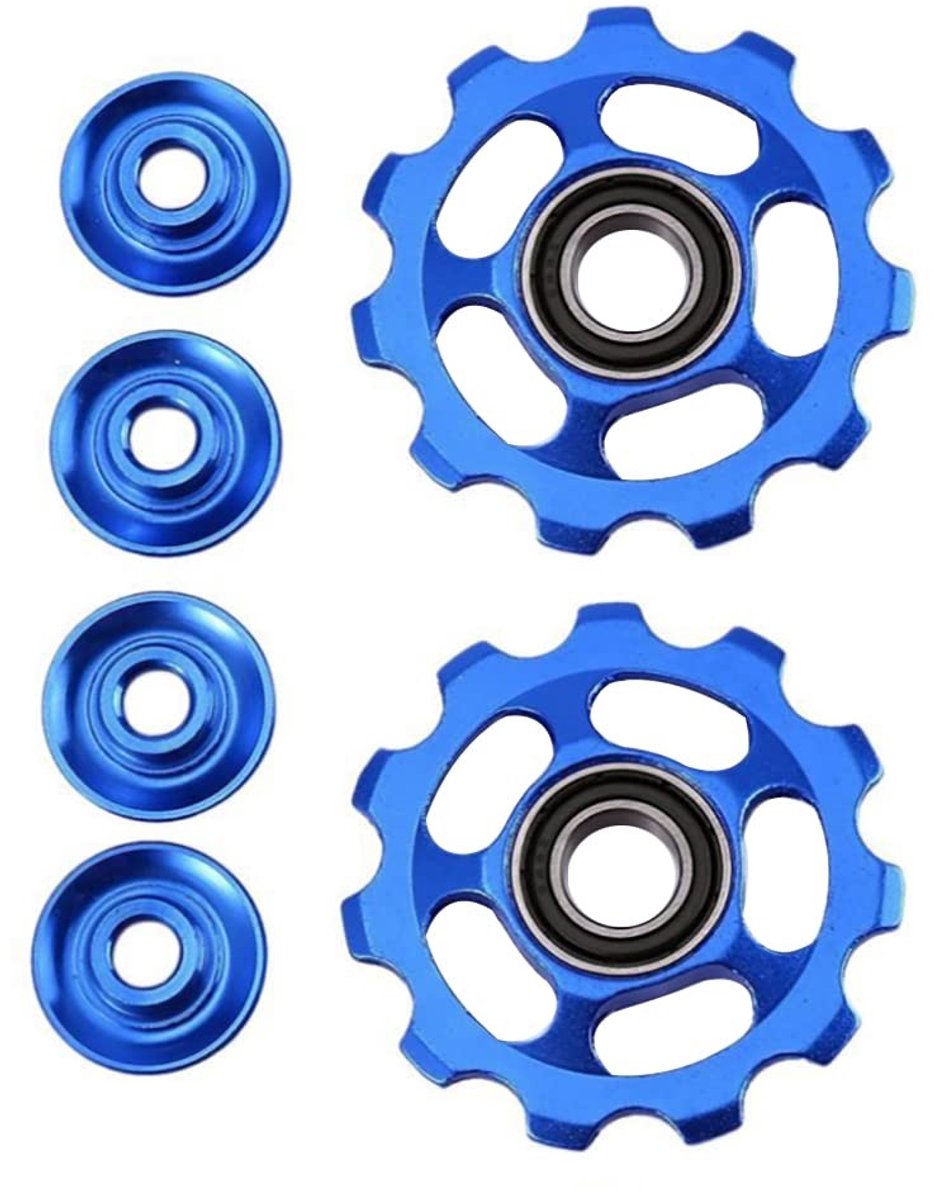 Allecto - Wiel achterderailleur katrol - Fietsen accessoires - Aluminium 11T - Zwart Rood/Blauw/Goud - Racefiets onderdelen - Geschikt voor MTB - K...