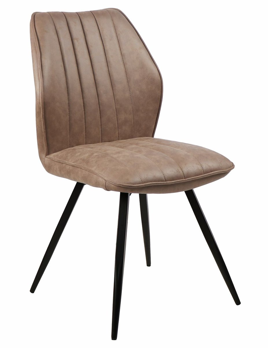 Eetkamerstoel S240 – bruin PU eco leder – metalen poten