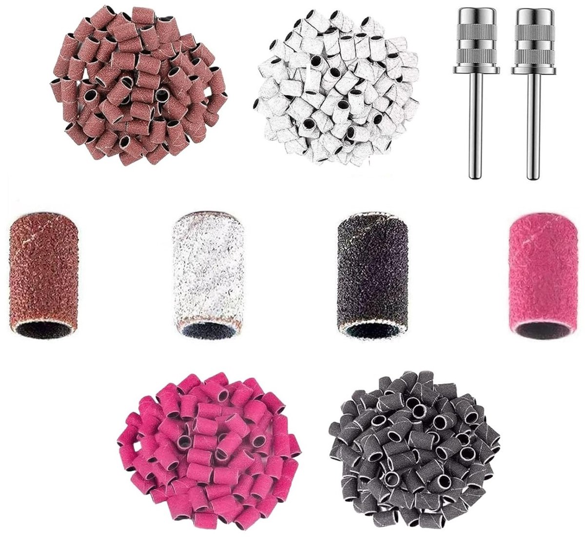 200 Stuks Schuurmoffen en Vijlaccessoires voor Nagels, Grit 80/120/180/240, Perfect voor Manicure en Pedicure