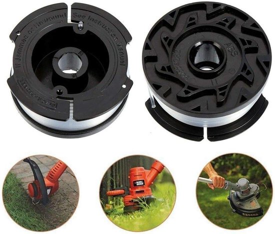Weed Eater-draad, gazonranden, draadtrimmerdraad AF-100 Draadtrimmer Spoel Compatibel Geschikt voor Black en Decker GH600 GH900 LST201 LSTE525 BESTA510 30ft 0.065" Navullijn AFS Weed Eater Edger met RC-100-P Spoelkapdeksels 6+2 van TrimmerPlus — afbeelding 4