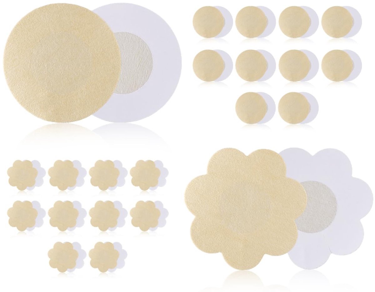 Allecto - Nipple Covers - Satin Nipple Pads - Onzichtbaar en comfortabel - Kleur: zwart/bruin - Nipple Stickers - Geschikt voor volwassenen - 40 stuks