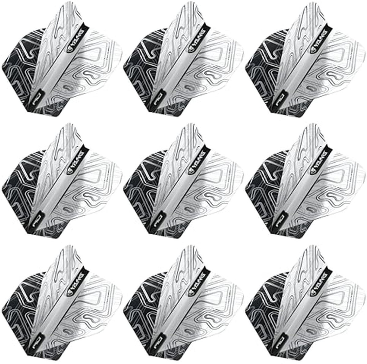 Dubbele Yin Yang Dart Vleugels - 3 Sets (9 Vleugels Totaal)