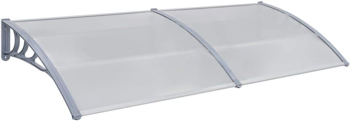 Deurluifel Buitenluifel - Regenonderdak Hoes - Deur Raam Bescherming - Stevige Kunststof Beugels - 200x100 cm - Grijs