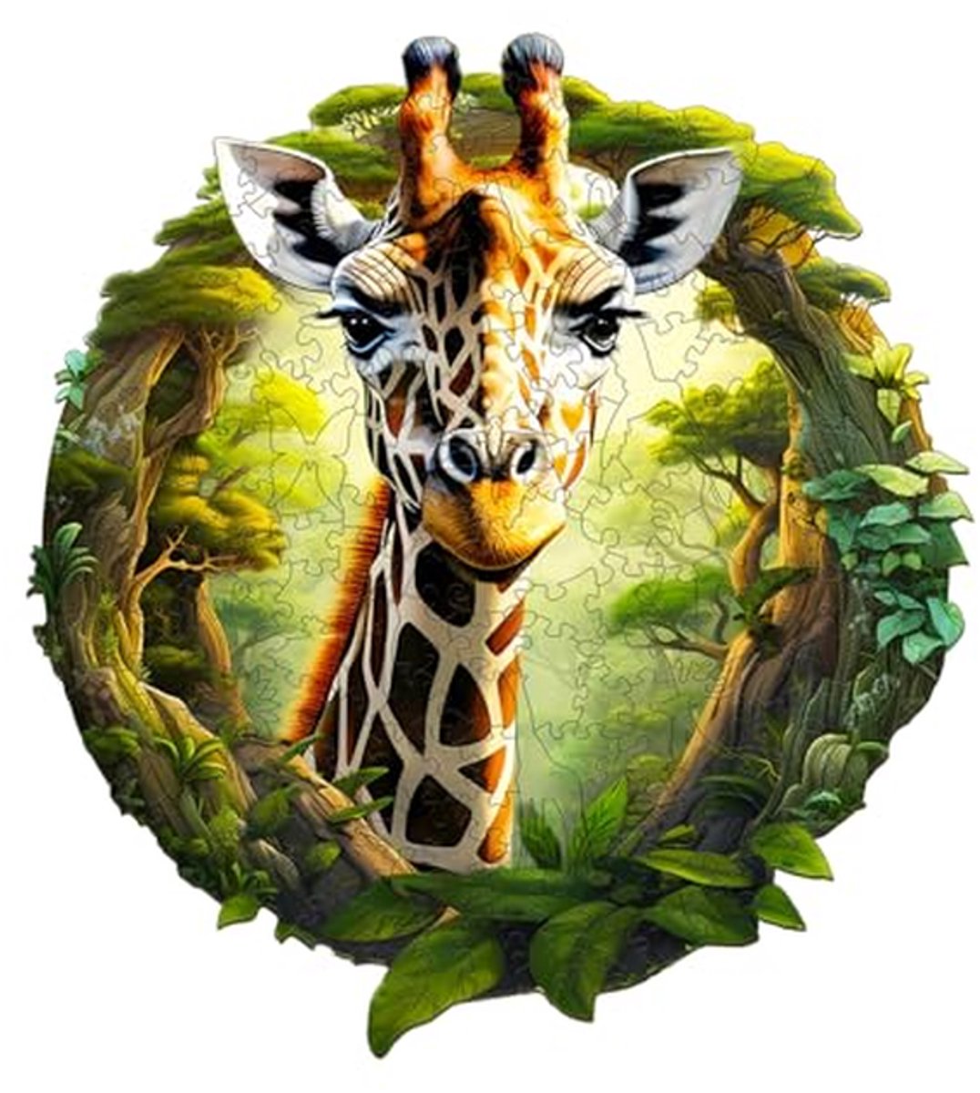 Jigfoxy Giraffe Houten puzzel voor volwassenen, houten puzzel voor volwassenen en kinderen, uniek educatief speelgoed in dierenvorm voor vrienden van familie L-34 x 31,4 cm - 260 stuks