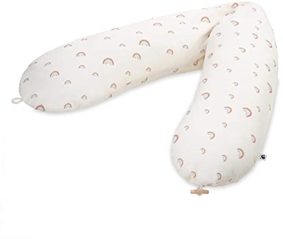 Julius Zöllner Organic Nursing Pillow Approx. 190 cm | Filling 42 L EPS Micro Beads | Made in Germany | Cover 100% Cotton | Oeko-Tex® Standard 100 | Rainbow