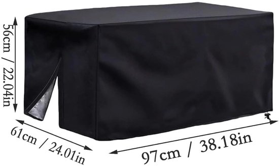 Regenhoes - Waterdichte Opvouwbare tuintrolleyhoes - 97x56x51cm - 210D Oxford Trolleyhoes - Winddicht - UV-bestendig - Stofdicht - Bescherm je Opvouwbare tuintrolleyhoes tegen UV-straling - Zwart van Merkloos — afbeelding 5