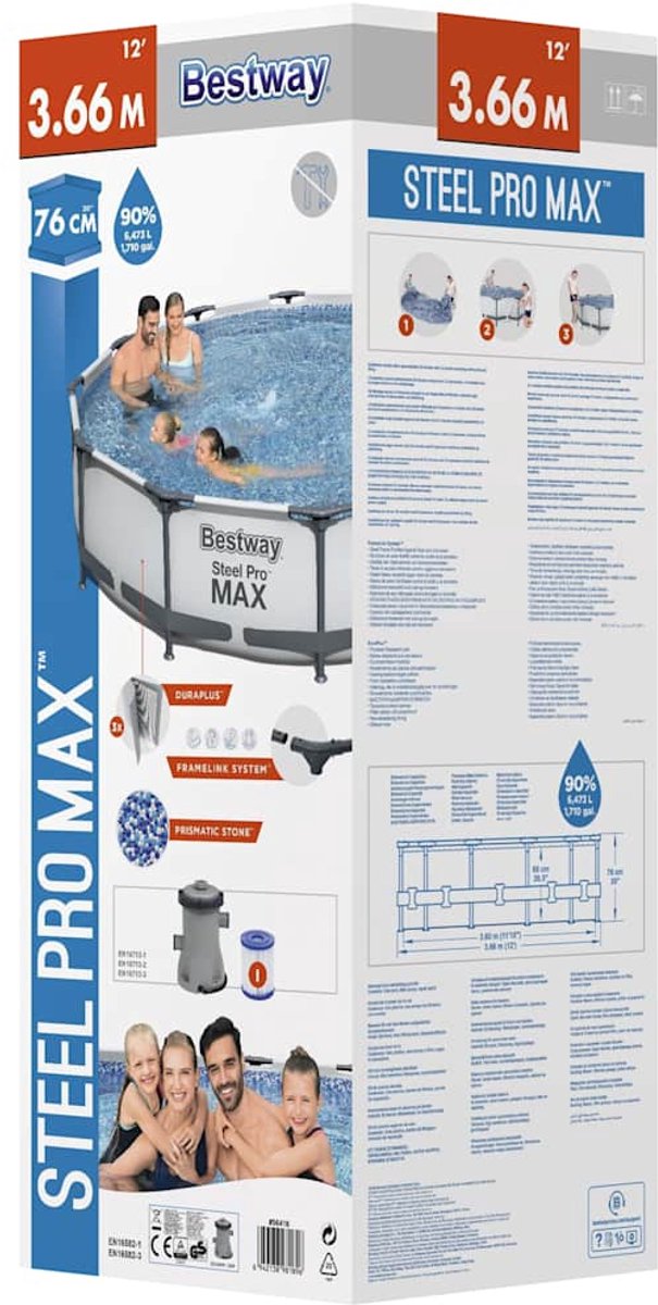 Bestway Steel Pro MAX Zwembad - Ø 366 x 76cm — afbeelding 7