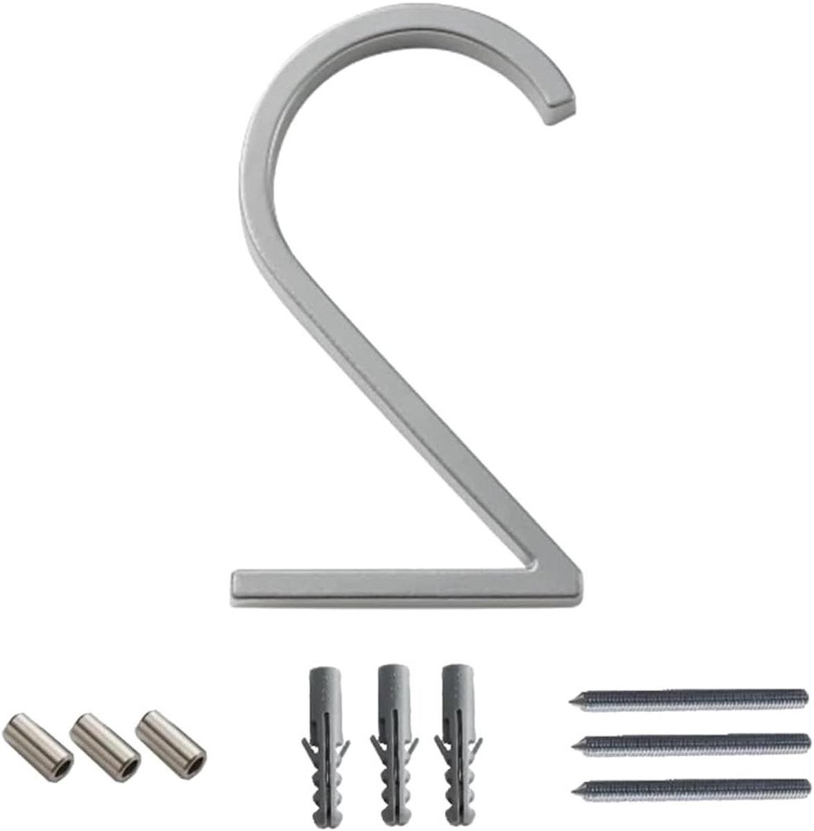 Zwevende Huisnummers - Moderne Huisnummers - Huis Nummering - Zinklegering Poedercoating - 127 cm - Zilver