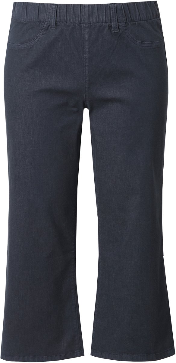 Ulla Popken - Dames - Jeans-culotte Mary brede wijde pijpen - Marine - Maat 62