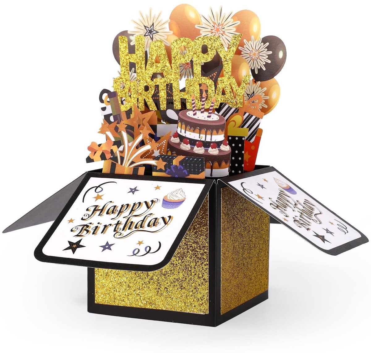 Cosensi- Verjaardagskaart Pop-up - Multicolor - Cadeau met Envelop - Creatieve Wenskaart - 23x23x17,6cm - Inclusief Wenskaart