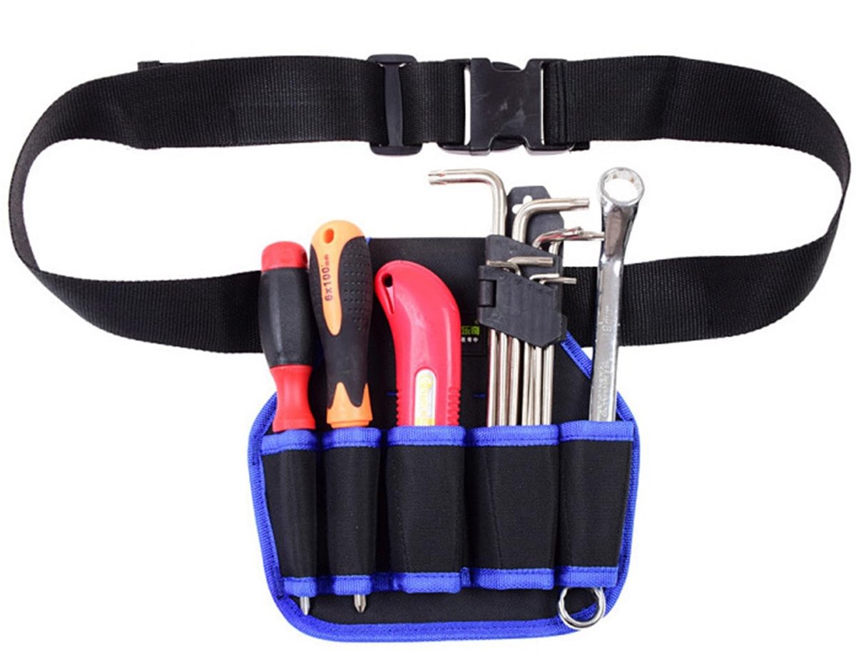 Cosensi - Tool Bag - Multi-Pocket Tool Belt - Duurzaam en Sterk - Blauw - Geschikt voor Electricians en Carpenters - Professionele gereedschapsoplo...