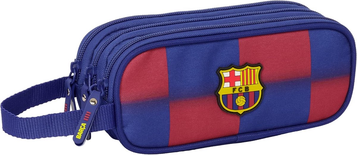Etui voor kinderen met FC Barcelona 2025/2026 design, drievoudige ritssluiting, 21x7x8,5 cm