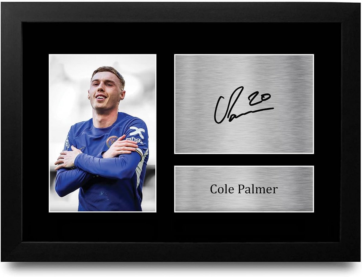 Prachtige Ingelijste A4 Voetbalfoto met Gedrukte Handtekening voor Chelsea Fans