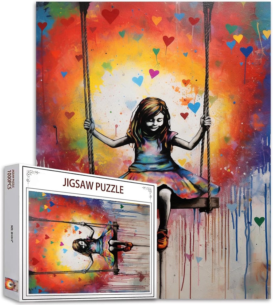 Puzzel 1000 Stukken, Kleurrijke Graffiti Pop Art Muurdecoratie voor Volwassenen en Tieners