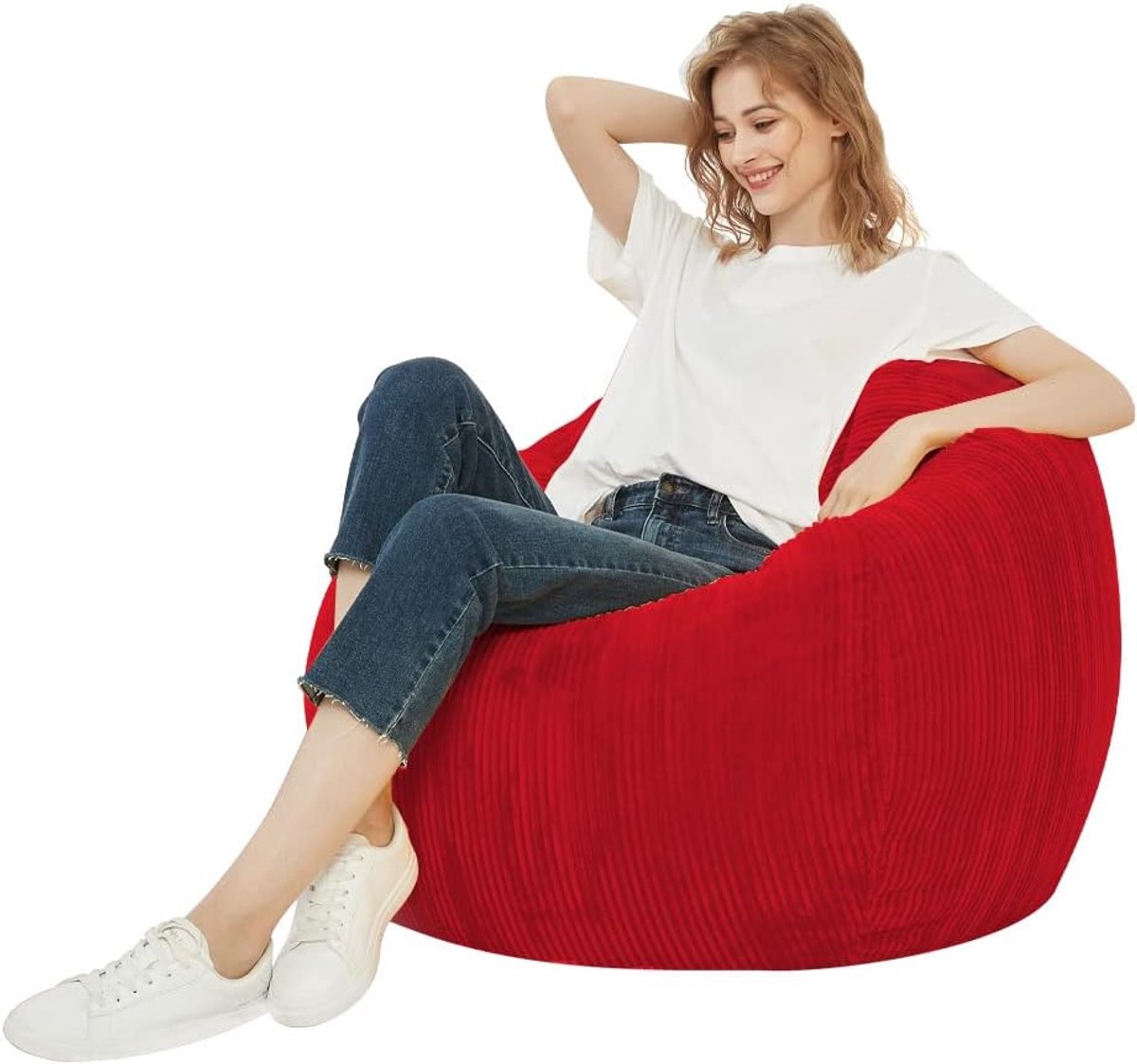 Grote Ribfluwelen Zitzak Hoes Wasbaar Comfortabele Beanbag Cover voor Kinderen en Volwassenen