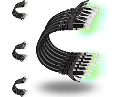 24x Korte Ethernet Kabel CAT6 30cm - Snelle Internetkabel voor Switch en Patchpaneel - 10GB/s