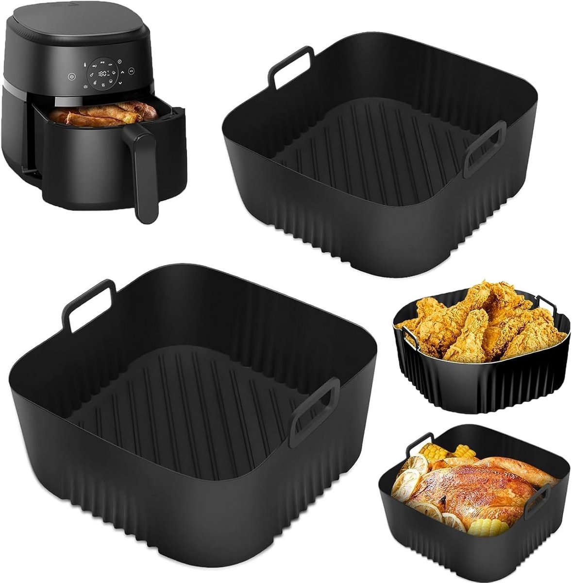 Herbruikbare Siliconen Bakvorm voor Airfryer - Vaatwasmachinebestendig