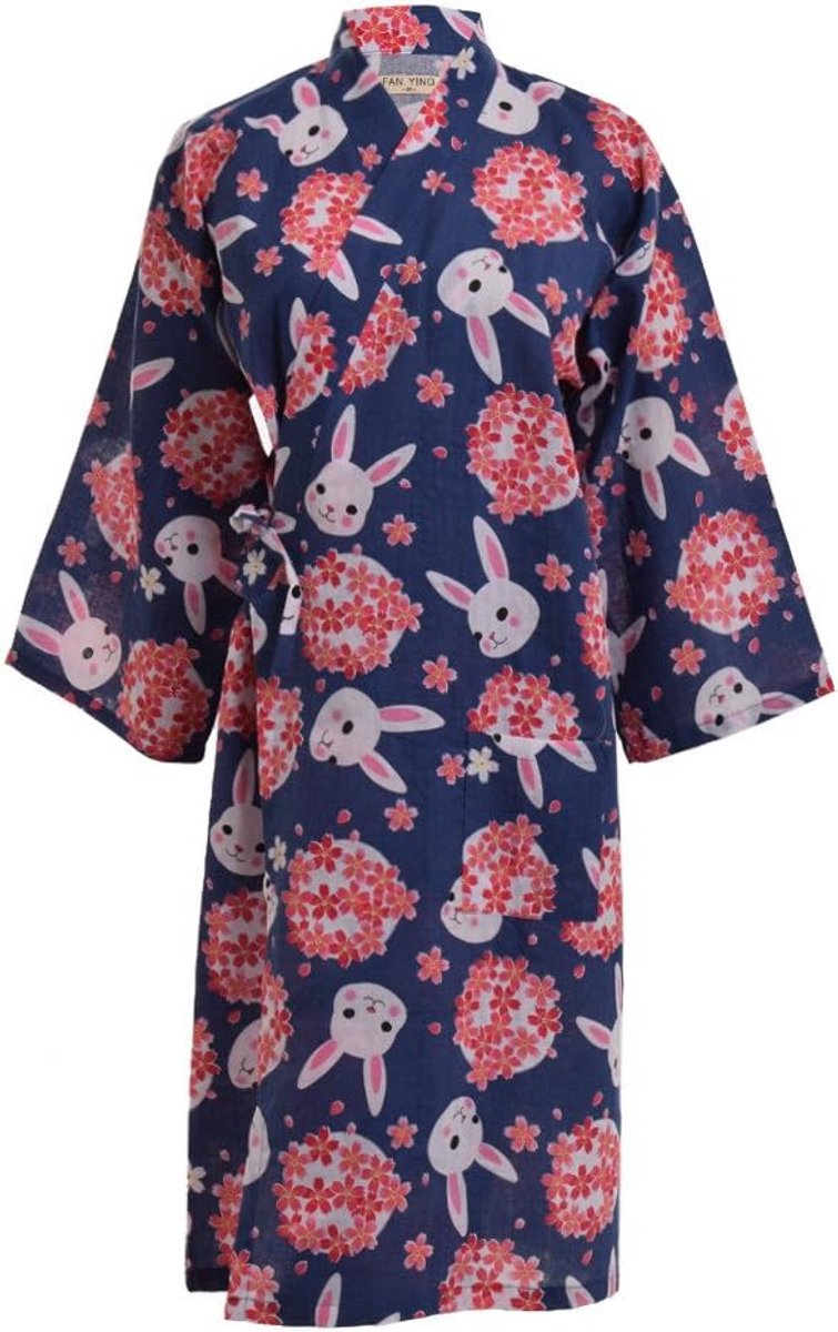 Dames Kimono Badjas met Bloemenprint voor Ontspanning