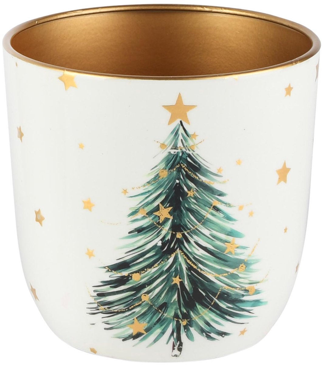 Dekoratief | Bloempot 'Under the Tree', metaal, 13x13x13cm | A265605