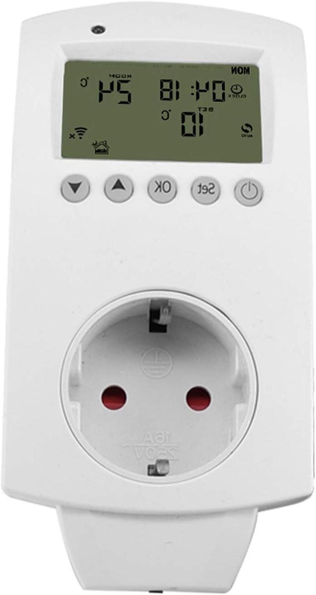 Slimme Thermostaat Plug - Verwarming Socket - Energie Besparen - WiFi App Bediening - 16A 250V - Wit