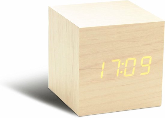 Gingko GK08W10 Cube Black Click Clock with White LED — afbeelding 3