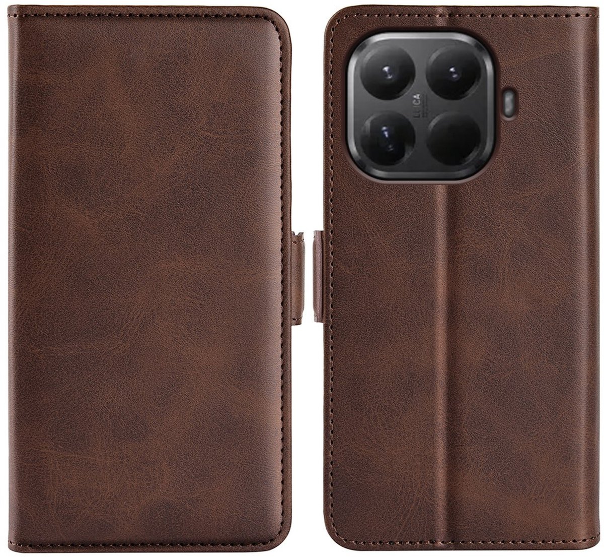 MobyDefend Hoesje - Geschikt voor Xiaomi 17T - Luxe Wallet Book Case (Sluiting Zijkant) - Bruin