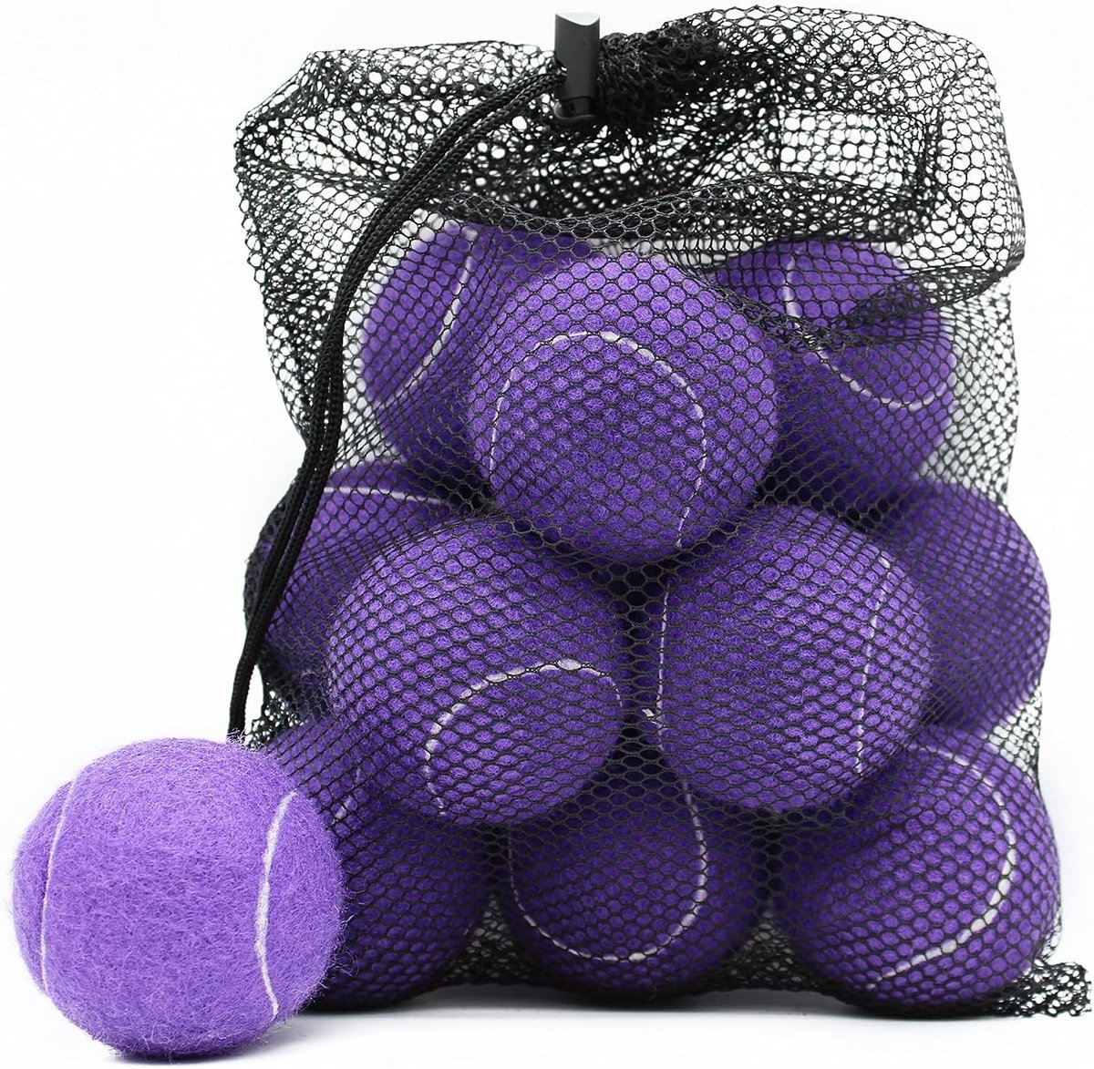 12 Stuks Tennisballen Training & Oefenballen voor Beginners en Hondenspeelgoed met Draagtas