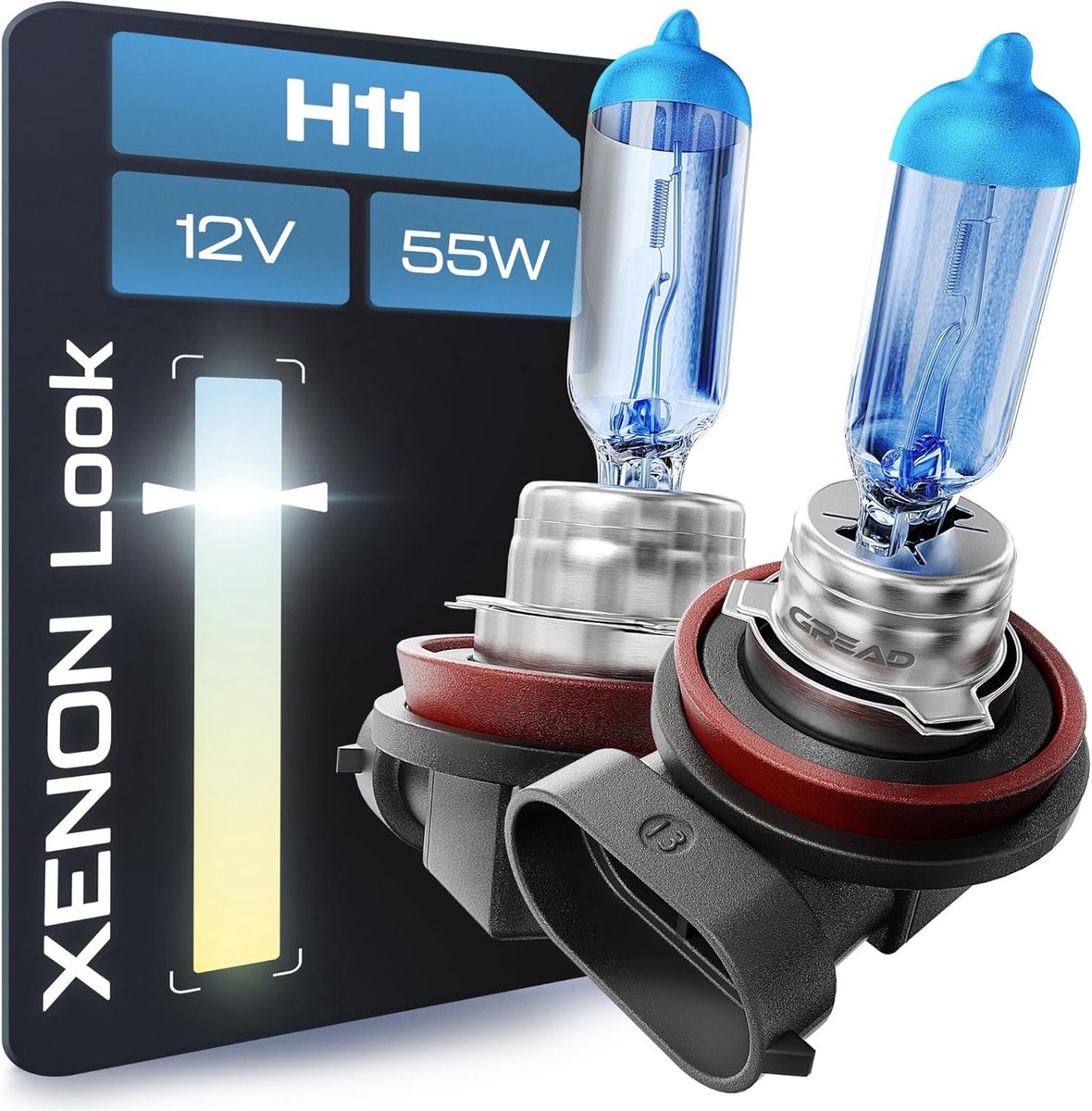 2x H11 Halogeenlamp Set Xenonlook Super Wit 8500K E-keurmerk
