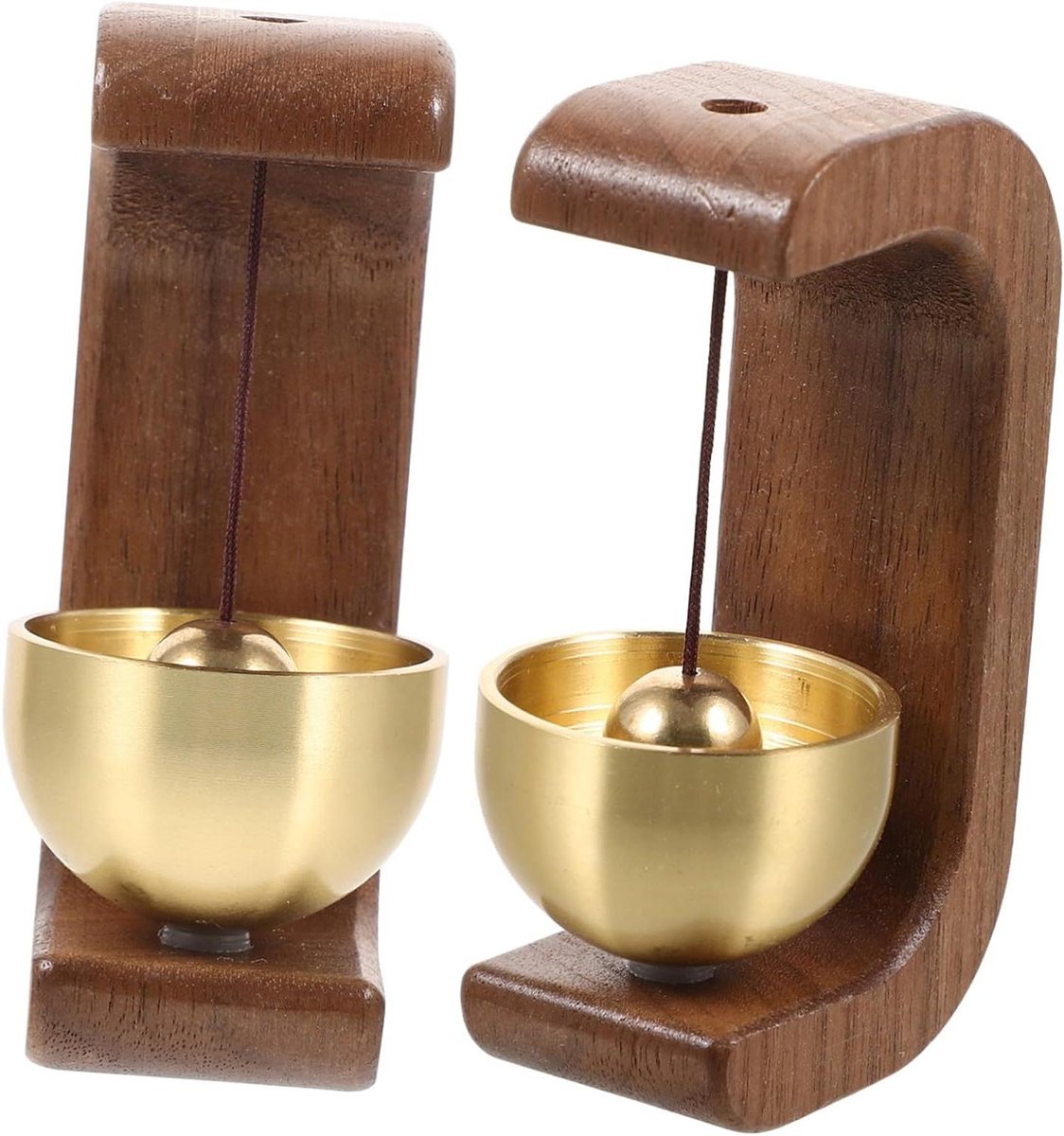 Winkelier Deurbel - Welkomstbel Houten - Deur Decoratie - Directe Melding - 2 Stuks - Lichtbruin