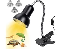 Verwarming Lamp - Reptielen Lamp - Terrarium Verwarmen - 360° Flexibel - 2x 50W 1x 25W - Zwart