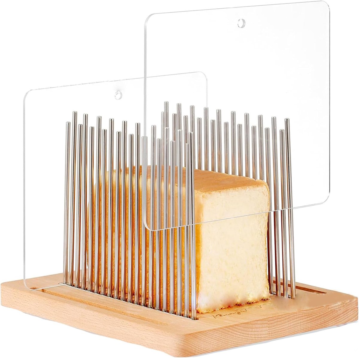 Broodsnijmachine - Broodsnijder - Zelfgemaakt Brood - Verstelbare Snijgids - 25x17 cm - Bruin