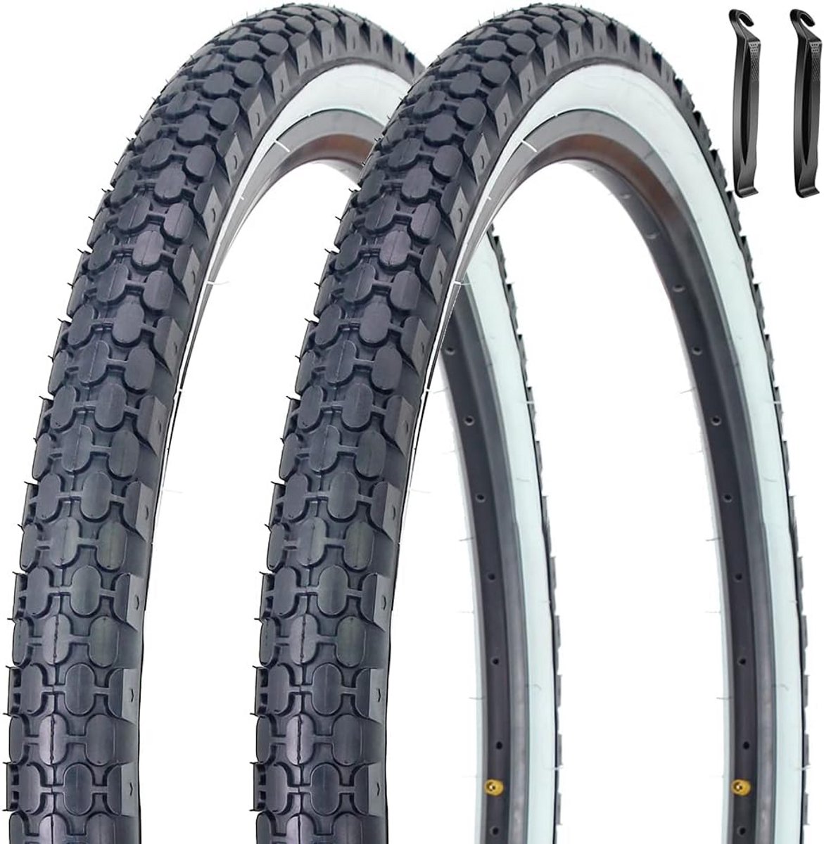 Set van 2 Opvouwbare Fietsbanden 24 inch en 26 inch voor Cruiserfiets