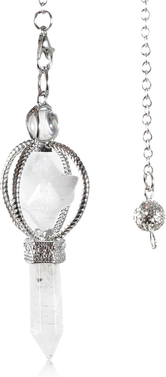 Witte Kristal Merkaba Ster Hanger voor Reiki, Meditatie en Spirituele Healing