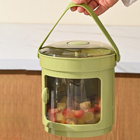 IJsbakjes met Deksel - Ijsmachine Bakje - Drankjes Koelen - Draaibare IJsbak - 16.5 x 14.5 x 14.5 cm - Groen — afbeelding 2