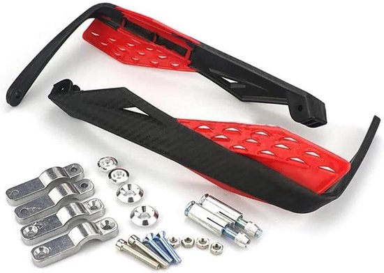 Handbeschermers Motorfiets - Universele Handkappen - Wind Bescherming - ABS Kunststof - One Size - Rood
