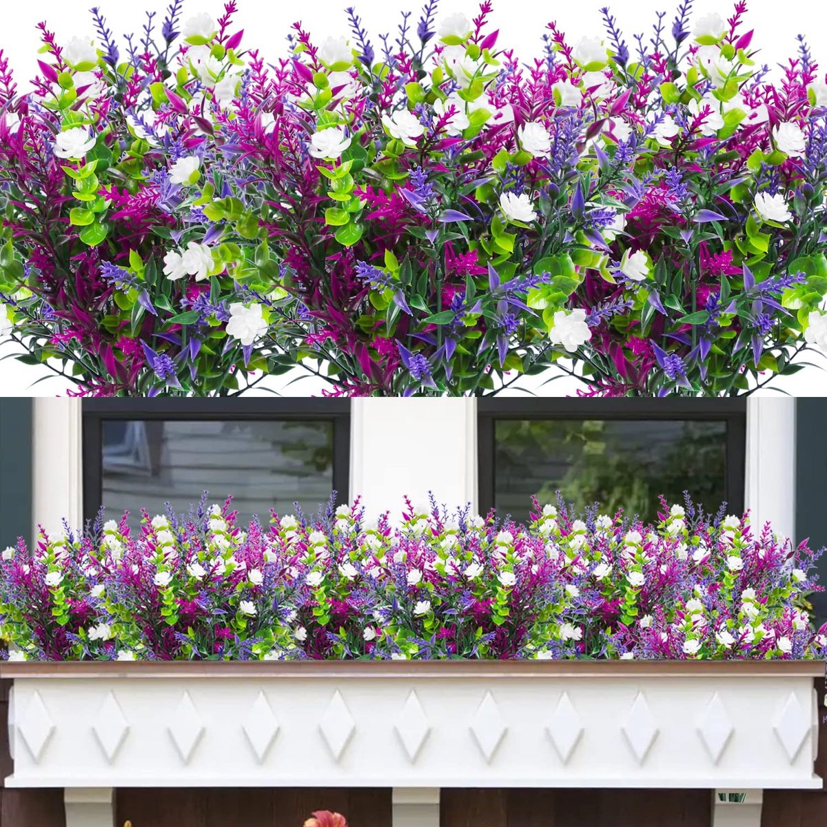 MTTproducts- Kunstbloemen 6 Bundels UV Bestendig - Kunstbloemen Buiten - Kunstbloemen Binnen - Nep Planten - Faux Bloemen - Verstelbare Bladeren