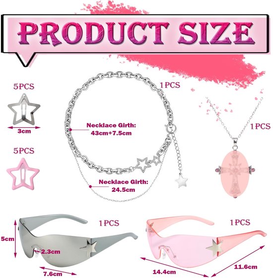 MTTproducts- Zonnebril Retro Frameloos - Zonnebril Dames/Heren - Meerkleurig - Inclusief Kettingen - Hoogwaardig Kunststof - Perfect voor Feesten - Fashion Sunglasses van Mttproducts — afbeelding 5