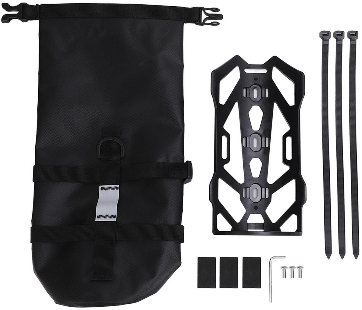 MTTproducts- Fietsvoorvorktas Waterdicht 5L - Voorbuisfietstas - Reflecterende Strook - Vaste Houder - Mountainbike - Duurzaam Materiaal - Fietstas