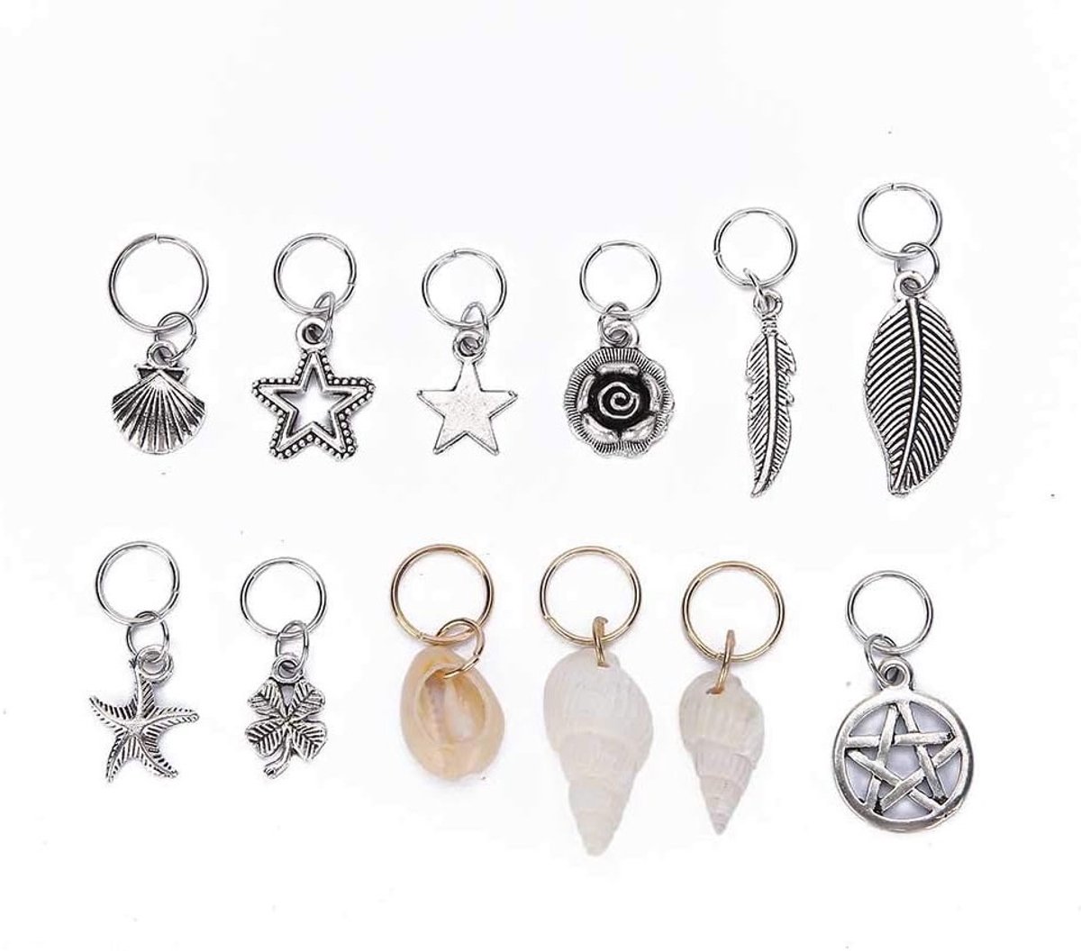 70 Stuks Haar Vlecht Ringen Dreadlocks Kralen Set met Schelp Decoraties voor Mannen en Vrouwen, Handgemaakte Vlechtaccessoires en Modeversiering