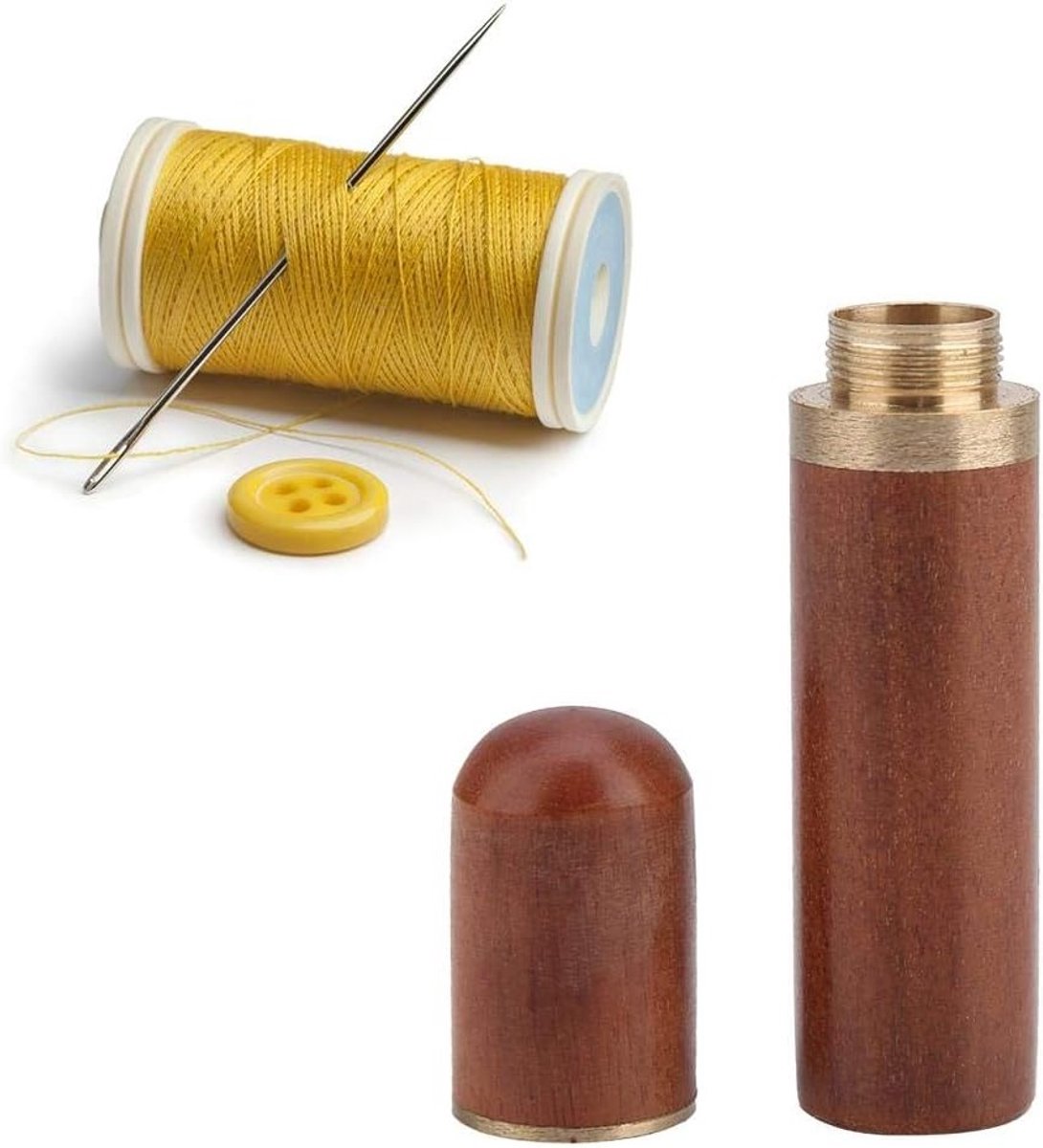 Houten Opbergdoos voor Naalden, Veiligheidshouder en Organizer voor Naaigerei en Accessoires voor Vrouwen