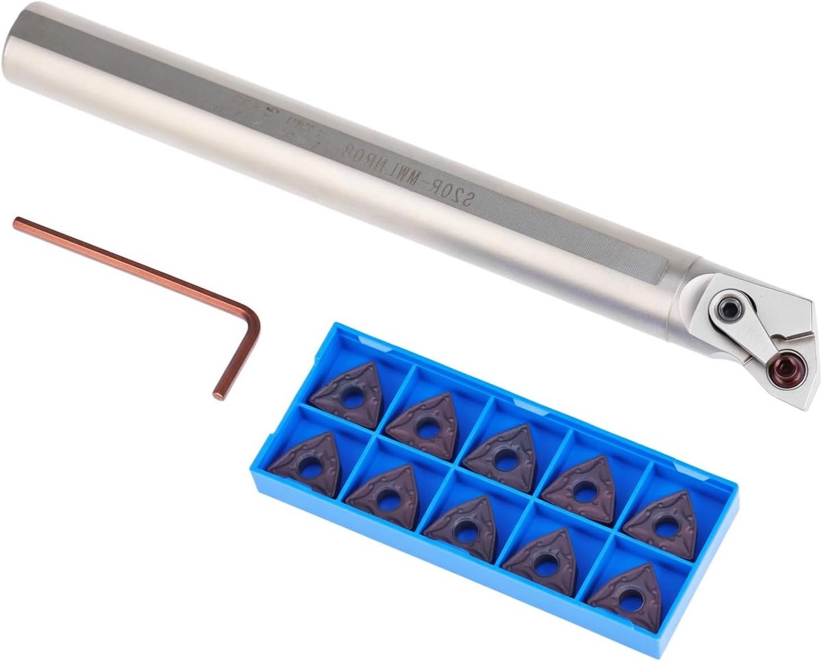 Rotary tool houder voor boren van 20 mm met 10 carbide snij-inzetstukken en moersleutel voor precisiewerk