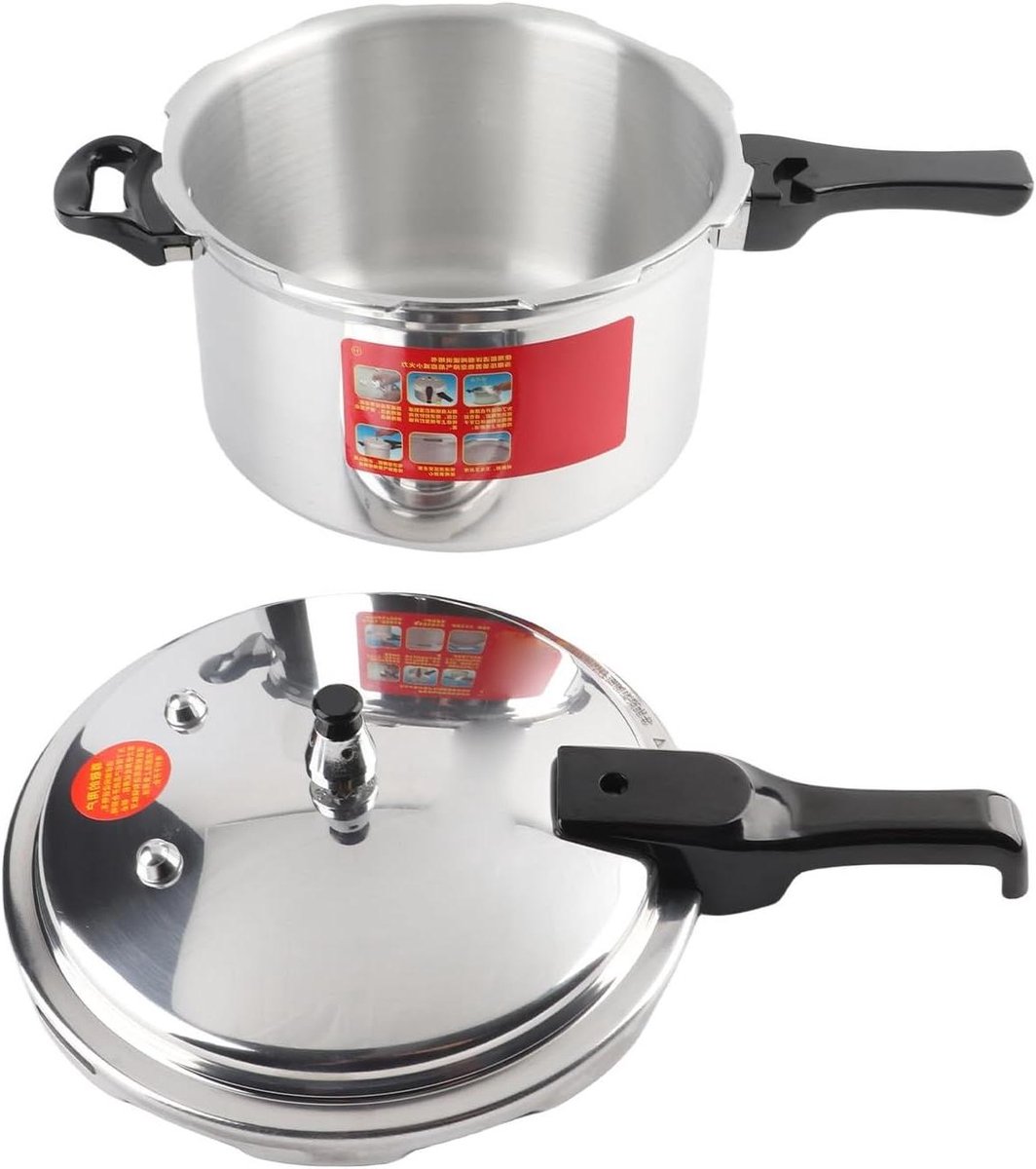 Snelkookpan Aluminium - Drukpan Pot - Snel Koken - Explosieproof Ontwerp - 24 cm 7 Liter - Zilver