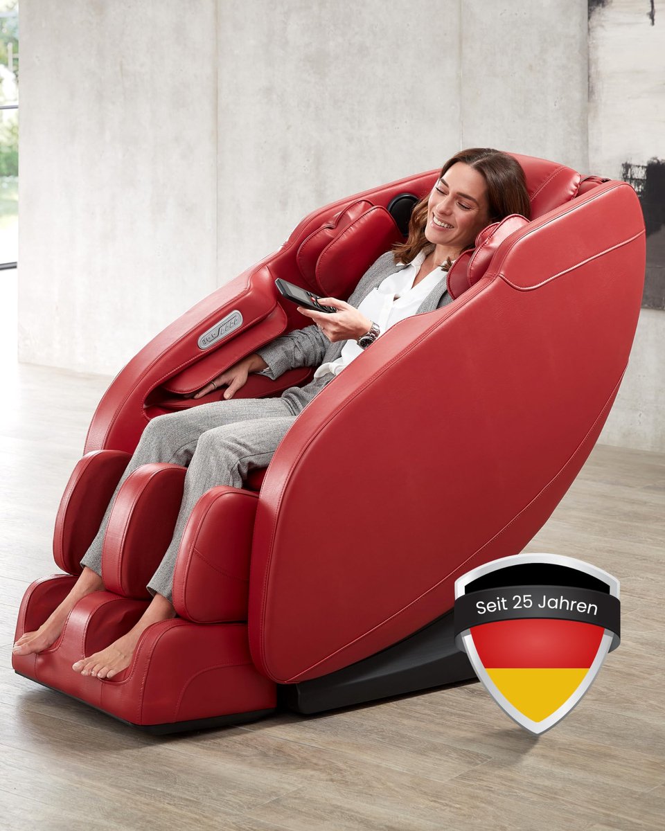 WELCON Prestige II - Massagestoel - Elektrisch - Zero Gravity - Met Warmtefunctie - 8 Standen - Rood