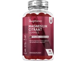 WeightWorld Magnesium gummies - 160 mg magnesium citraat per portie - 90 vegan gummies - Natuurlijke druivensmaak